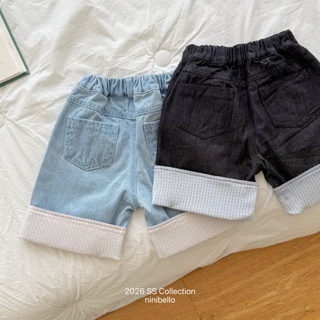 ninibello/119. checkcheck rollup denim ( 6bu ) pants XS-XL