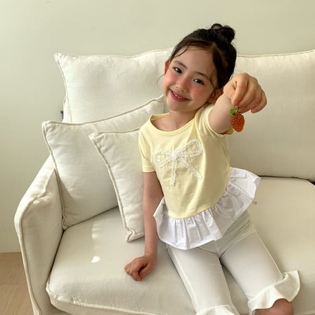 lago/18. lace ribbon T-shirt S-JS