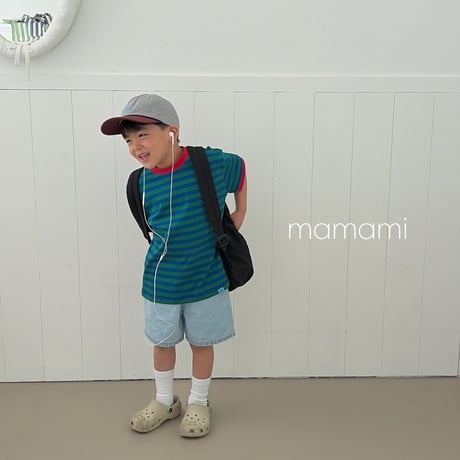 mamami/96. blue fit short P denim XS-XL