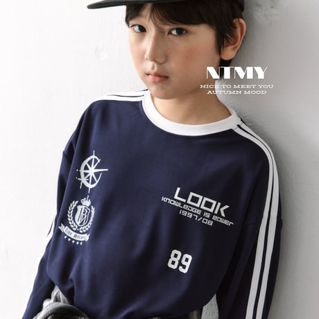 nicetomeetyou/57. ( jersey )89 line T-shirt S-XL