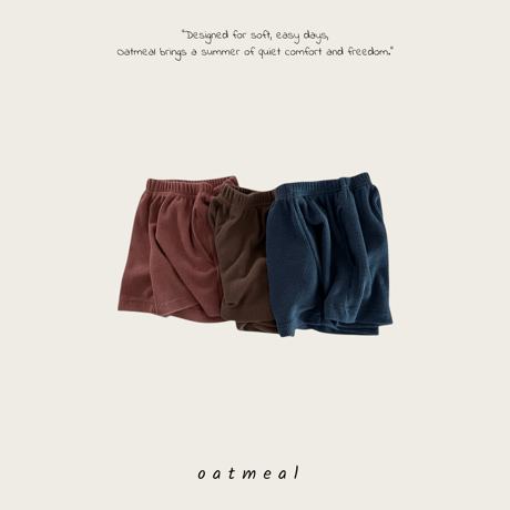 oatmeal/11. butter waffle half pants XS-XL