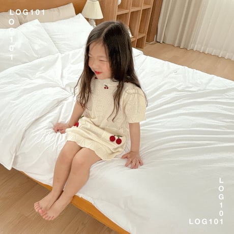 log101/87. cherry knit one-piece JS-JM