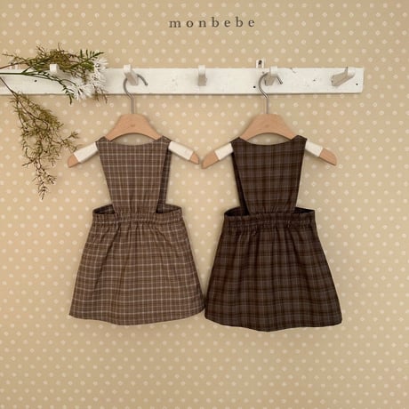 monbebe/7. romi check one-piece S(1-2Y)-L(5-6Y)