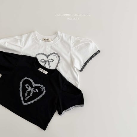melikey/12. heart ribbon T-shirt JS-JM