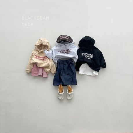 blackbean/21. play bebe hood T-shirt S-M