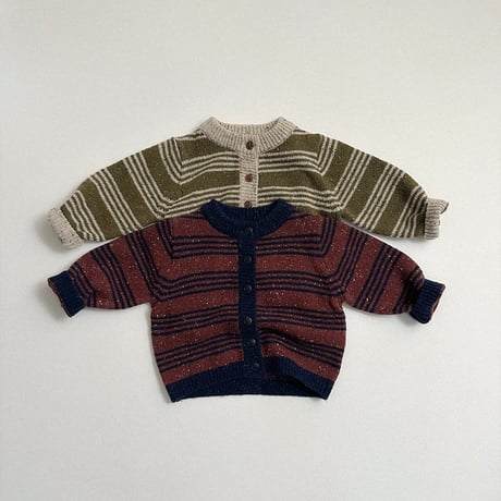 minirobe/27.  Four Line Knit Cardigan  S-XL