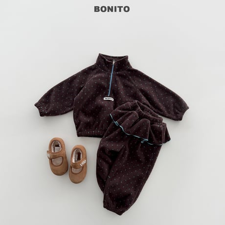 bonito/93. fril half zipup set JS-JM