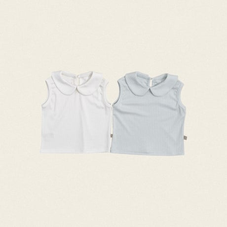 oottbebe/77. pastel sleeveless collar T-shirt XS(1-2Y)-XL(6-7Y)