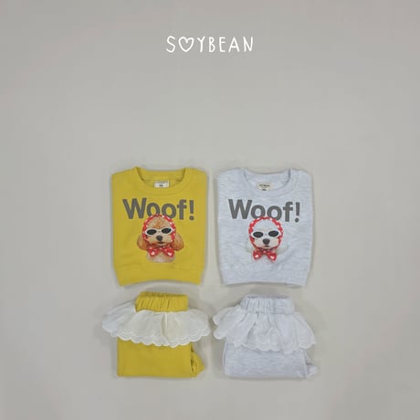 soybean/13. plan ) wangwang fril updown set XS-XL