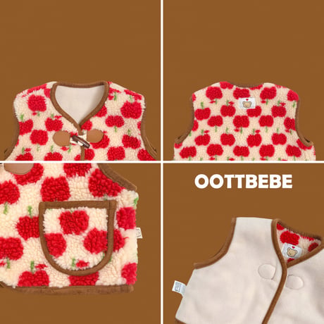 oottbebe/39. apple bear dumble ( dumble fleece vest XS(0-1Y)-XL(4-5Y)