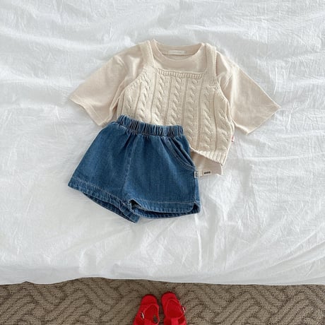 minirobe/5. Cable Knit Vest  S-XL