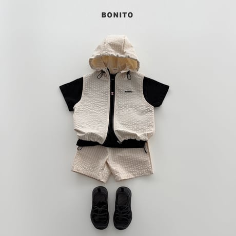 bonito/79. high vest zip-up set JS-JM
