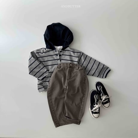 andbutter/23. Today Stripe Hoodie JS-JM