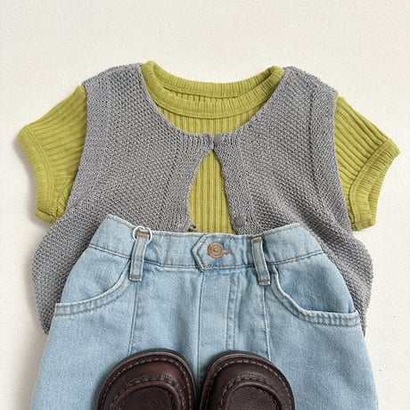 minirobe/37. button knit vest S-XL