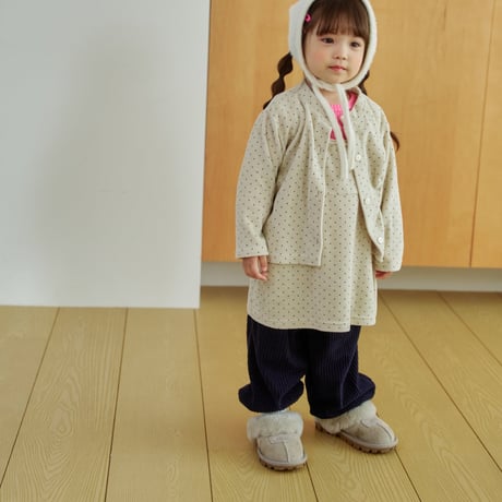 hans/17. velvet dot one-piece XXS-JS