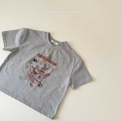 melikey/7. happy half t T-shirt XS-XL