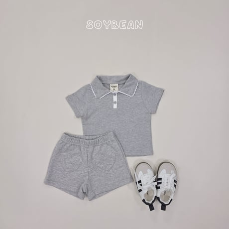 soybean/58. plan ) collar lace half t T-shirt XS-XL