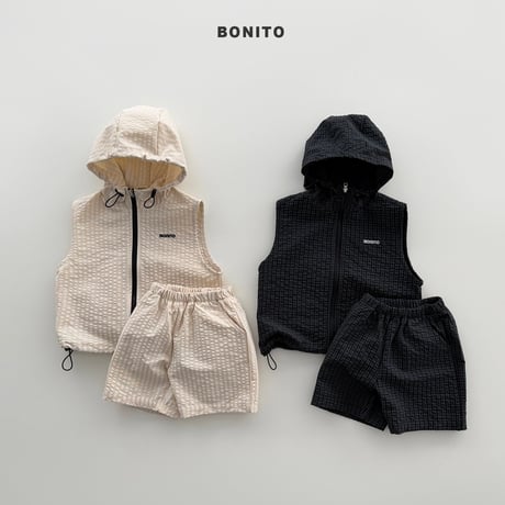 bonito/79. high vest zip-up set JS-JM