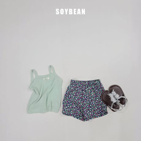 soybean/158. plan ) strawberry flower sleeveless updown set XS-XL