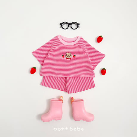 oottbebe/67. strawberry choco updown set XS(1-2Y)-XL(6-7Y)