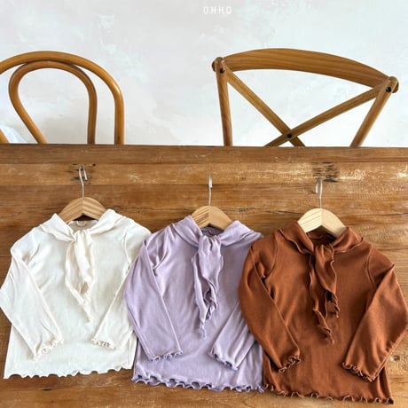 ohho/3. caramel ribbon T-shirt S-2XL