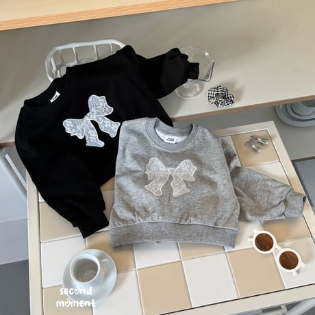 secondmoment/40. kozi ribbon man-to-man S-XL