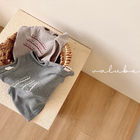 valubebe/48. waffle sleeve T-shirt 6M-S