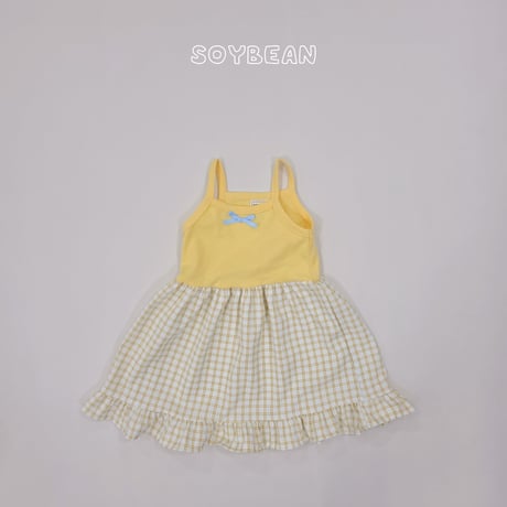 soybean/40. plan ) fril ribbon sleeveless one-piece XS-XL