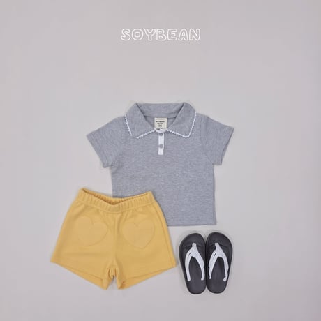 soybean/58. plan ) collar lace half t T-shirt XS-XL