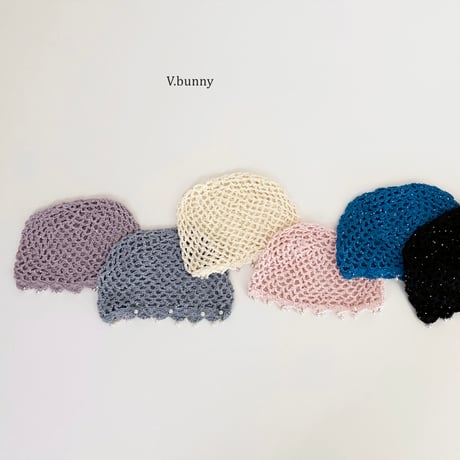 vbunny/18. pearl short beanie FREE(54-56CM)
