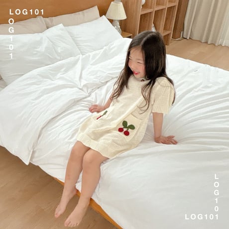 log101/86. cherry knit one-piece S-XL