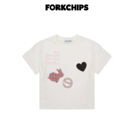 forkchips/68. patch rabbit T-shirt JS-JXL