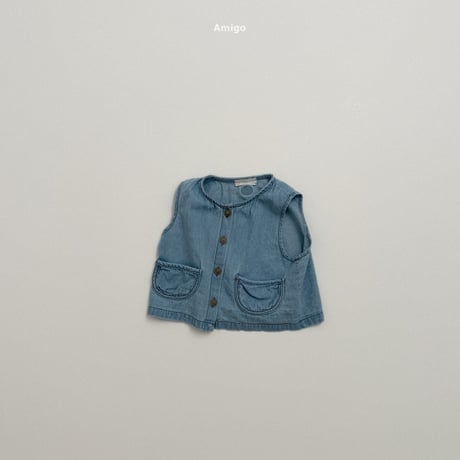 amigo/9. round denim vest XS-XL