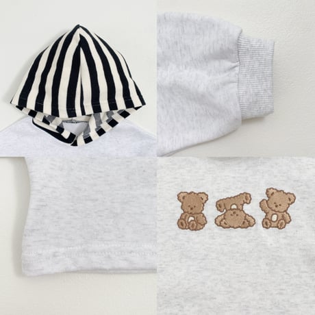 oottbebe/48. 3bears hood man-to-man XS(1-2Y)-XL(6-7Y)