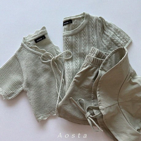 aosta/21. Knit Eyelet T S(1-2Y)-L(3-5Y)