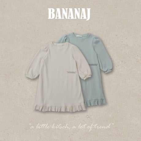 bananaj/10. lettering waffle one-piece XS-JS