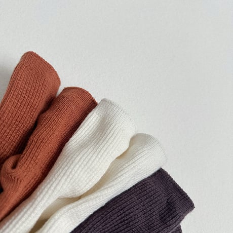 minirobe/47. Basic Waffle Socks 3Set XS-M
