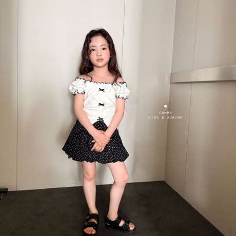 comma/105. ribbon shorder T-shirt 160-170