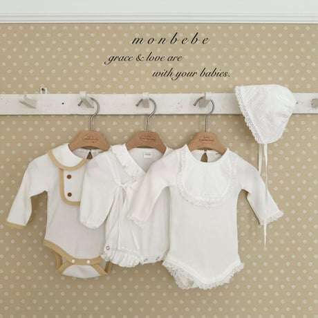 monbebe/38. boy bib waffle suit S(3-6M)-L(12-24M)