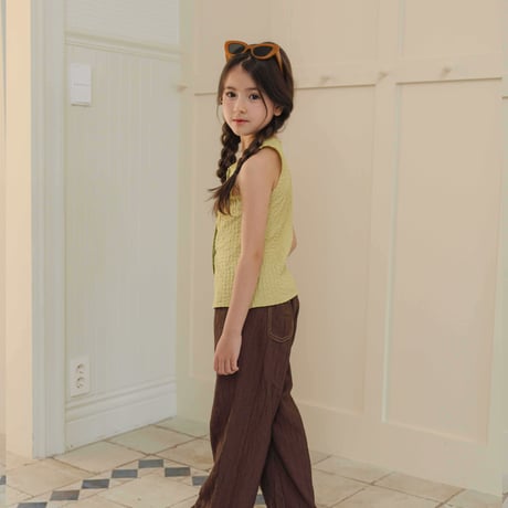 urbanrabbit/37. Crinkle Button Sleeveless Top JS-JM