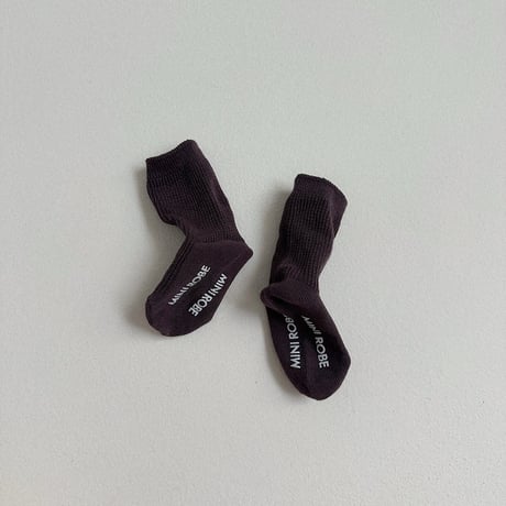 minirobe/47. Basic Waffle Socks 3Set XS-M