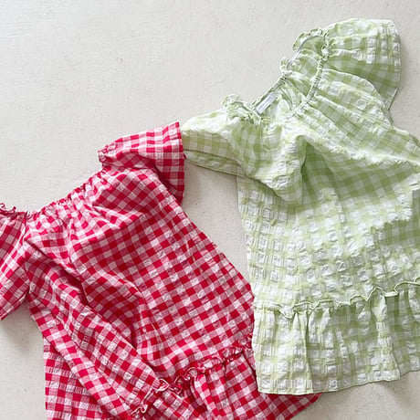 urbanrabbit/129. Seersucker Check One-piece JS-JM