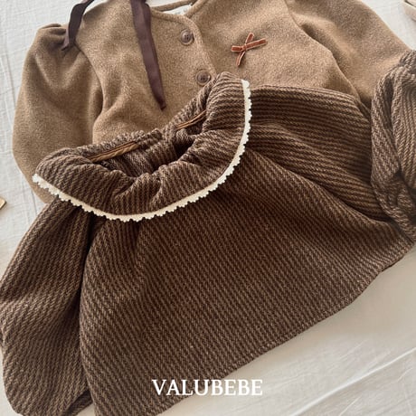 valubebe/55. herringbon fril blouse 6M-S