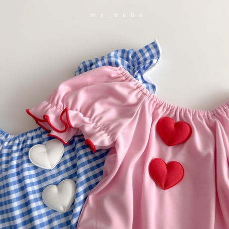 mybebe/6. heart motive shirring swimsuit S-L