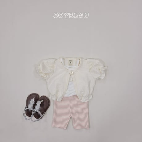 soybean/51. plan ) puff sleeveless set cardigan XS-XL