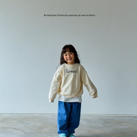 normalplay/38. wave embroidery man-to-man 12M-XL