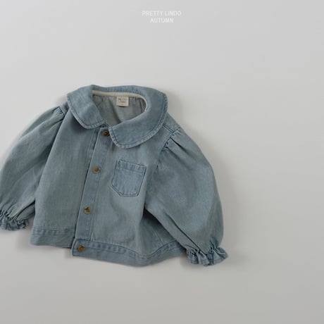 lindo/57. round collar denim jacket XS-XL