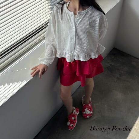 bunnypowder/195. flower button cardigan 2XL-4XL
