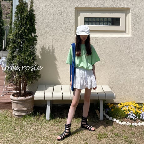 loverosie/110. back open roose boxy tee  ADULT