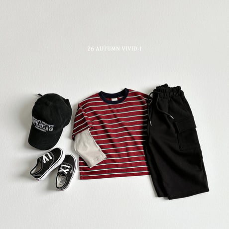 vividi/81. stripe double T-shirt XS-XL